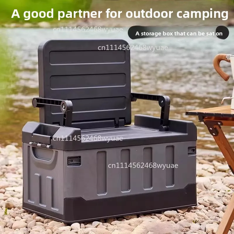 Foldable Car Trunk Storage Box Seatable for Adults Multi-purpose Organizer Container for Camping Picnic Fishing