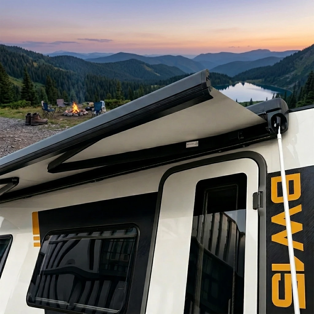 Awnlux W5500 RV Caravan Motorhome Awning With Led Light Strip For Camping