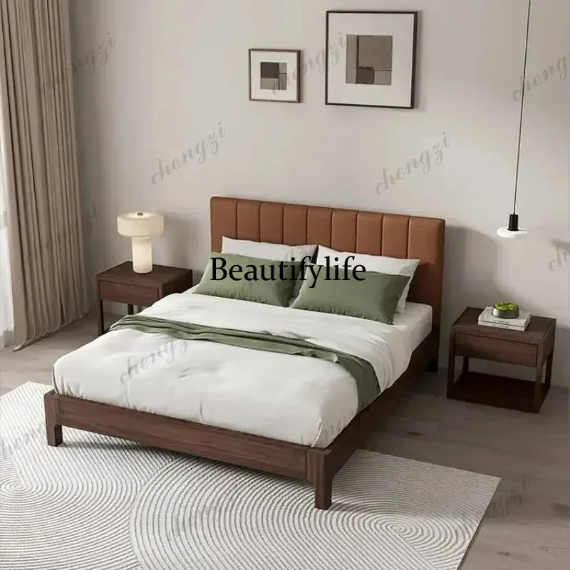 E136 Waterproof Comforter Double Bed Platform Modern Living Room Bedroom Double Bed Full Size Bedframe Lit 2 Personnes Home