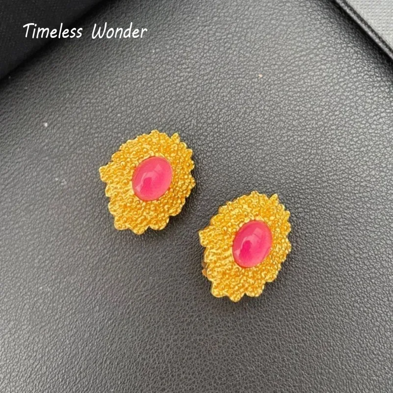 Timeless Wonder Fancy Crystal Geo Clip on Earrings for Women Designer Jewelry Runway Luxury Brand Gift Sweet Vintage 5133