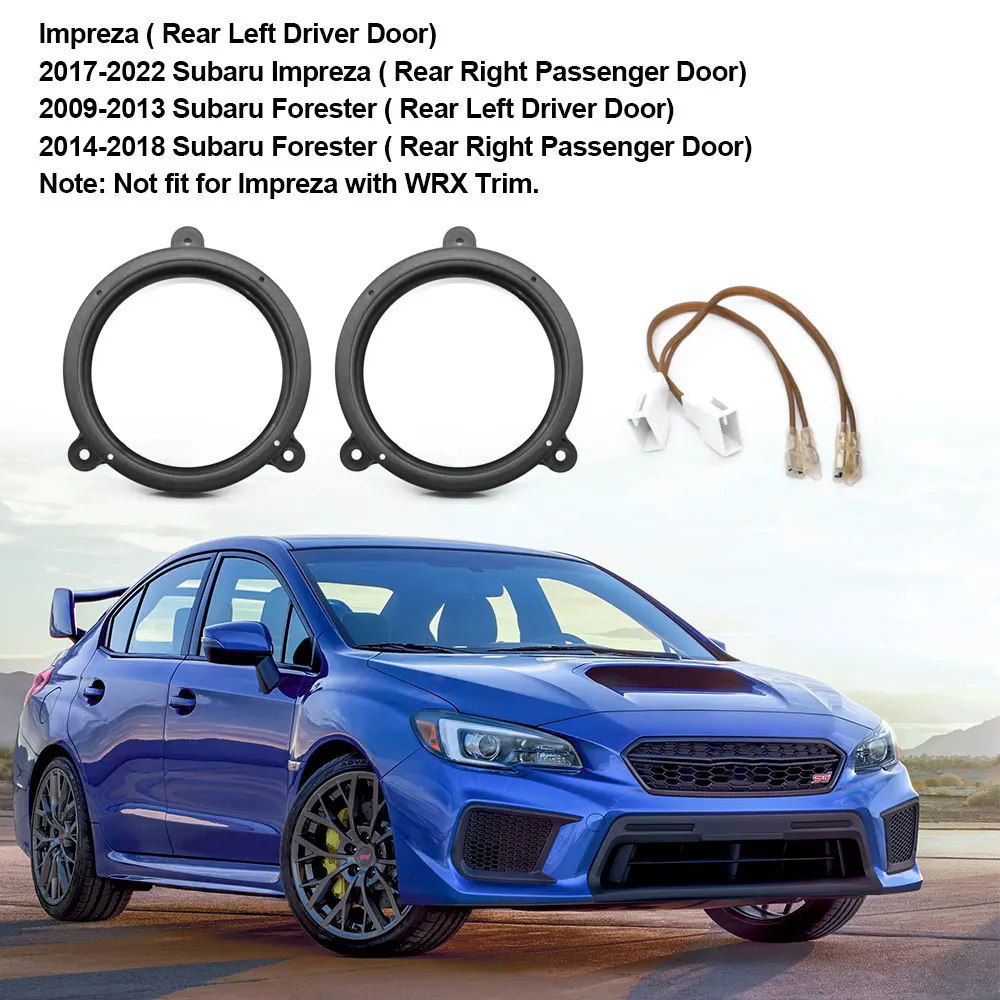 Front Door Speaker Adapter 6.5 Inch For Subaru Forester Impreza Outback WRX/STI Audio Speaker Spacer Ring Bracket Replacement
