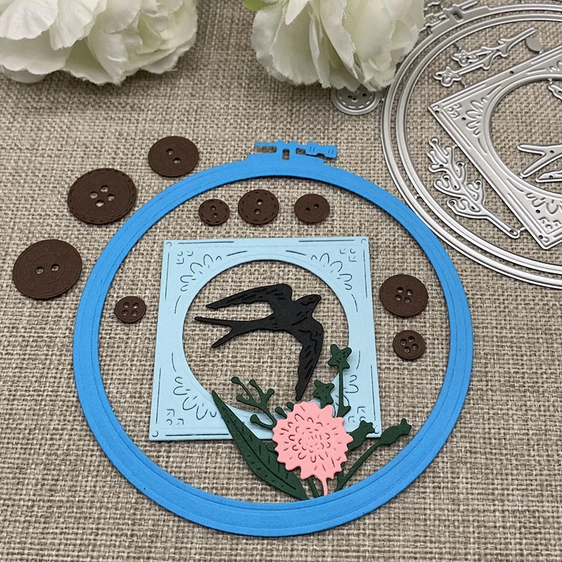 Swallow flower and plant frame Metal Cutting Dies Stencils For DIY Scrapbooking Decorative Handcraft Die Cutting Template Mold