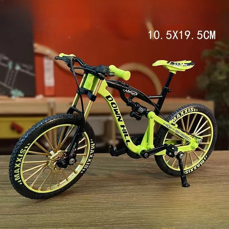 Simulated 1/8 alloy off-road mountain bike model soft tail ornament collectible toy
