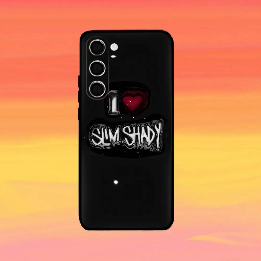 حافظة هاتف هيب هوب S-Slim Shady E-Eminems لهاتف سامسونج جالاكسي A73، A21s، A22، A31، A52، A53، A71، A41 غلاف أسود ناعم