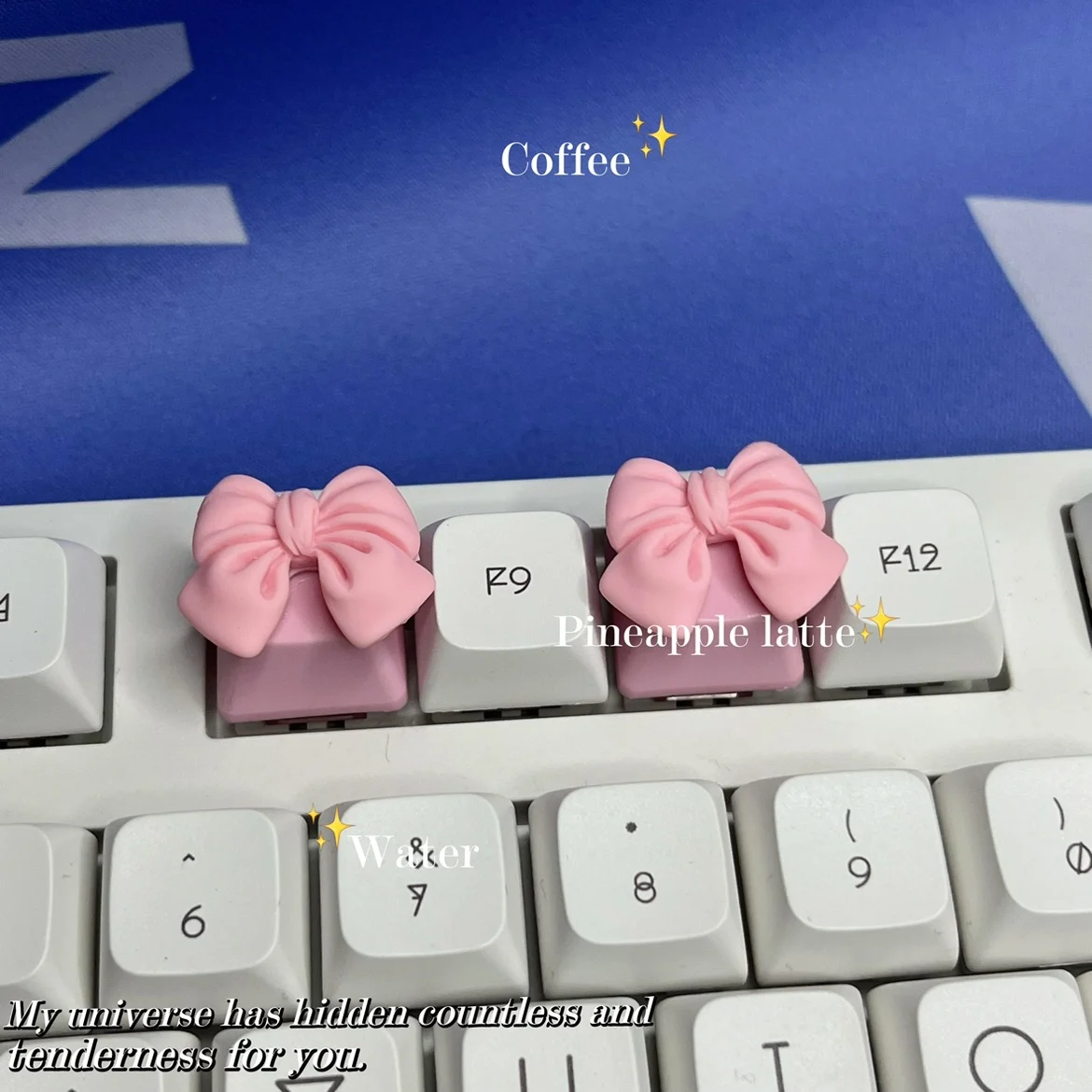 Touches de clavier à nœud personnalisées bricolage, touches de clavier transparentes, touches de clavier mécaniques roses, décoration de clavier, axe croisé R4