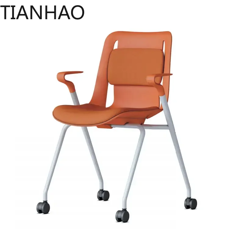 AS design mid back folding training chair student chair with writing tablet