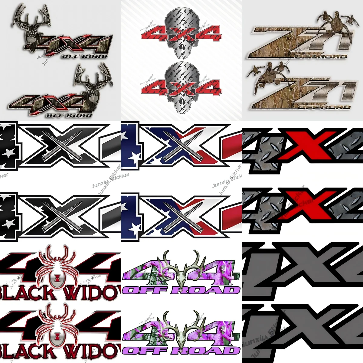 Mountains 4x4 Sport Stickers New Pair 4x4 Off-Road Pink Camouflage Widow Spider Truck Stickers for Car Body Door Side Auto SUV