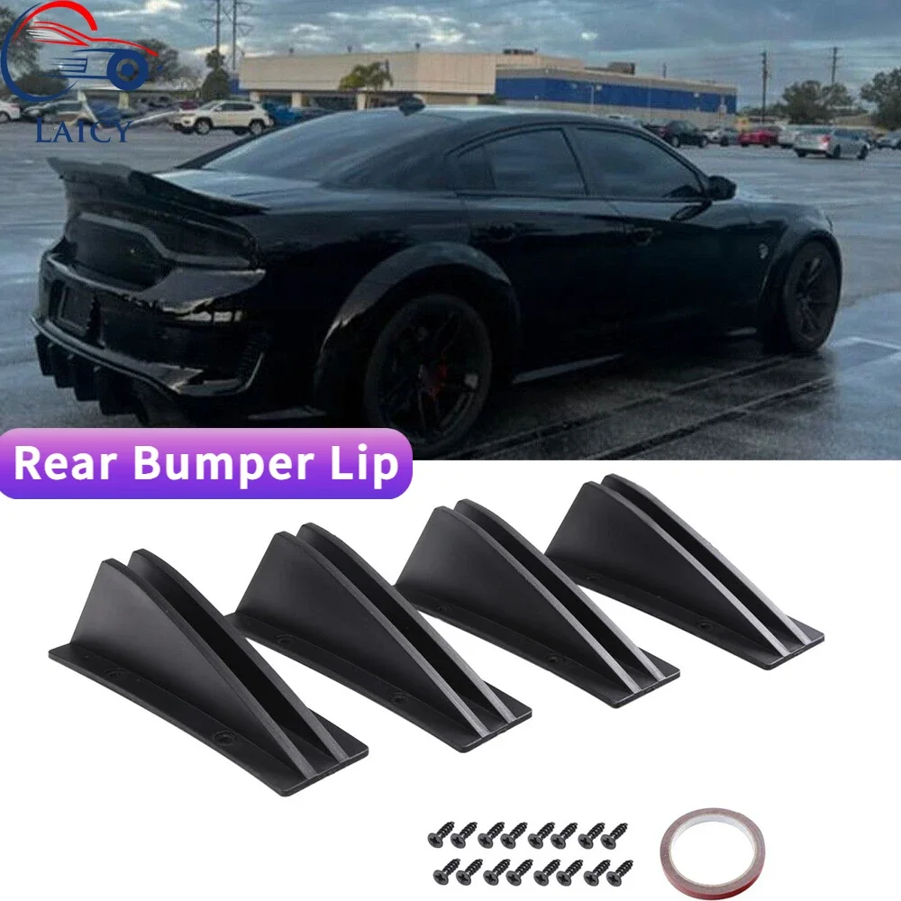 LAICY For D0dge Challenger SRT Hellcat GT Car Protector Guard Cover Rear Bumper Diffuser Shark Fin Spoiler Lip Splitter