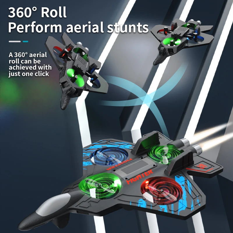 H22 epp combate de espuma resistente a choques, voo noturno, luzes coloridas, velocidade dupla, avião de controle remoto para iniciantes, brinquedos para crianças