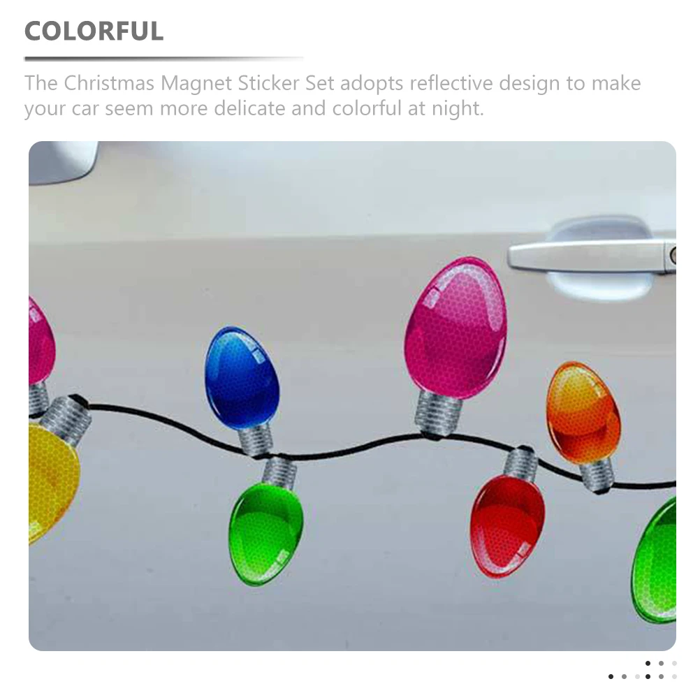 

1 set Light Bulb Line Decorative Magnets 6 Big Bulbs 6 Small Bulbs 8 Wires Car Fridge Garage Door Reflective Stickers Christmas
