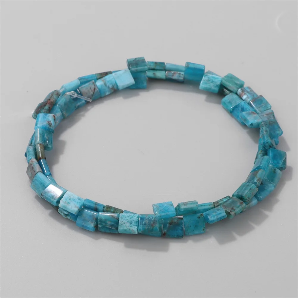 Two Hole Flat Square Heishi Stone Bead 5MM Muticolor Imperial Amazonite Jasper Bohemian Tila Stone Beads For Jewelry Making DIY