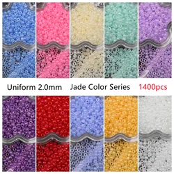 2mm 유니폼 반투명 유리 씨앗 비즈 체코 작은 공예 씨앗 비즈 보석 만들기 팔찌 목걸이 DIY 공예 액세서리