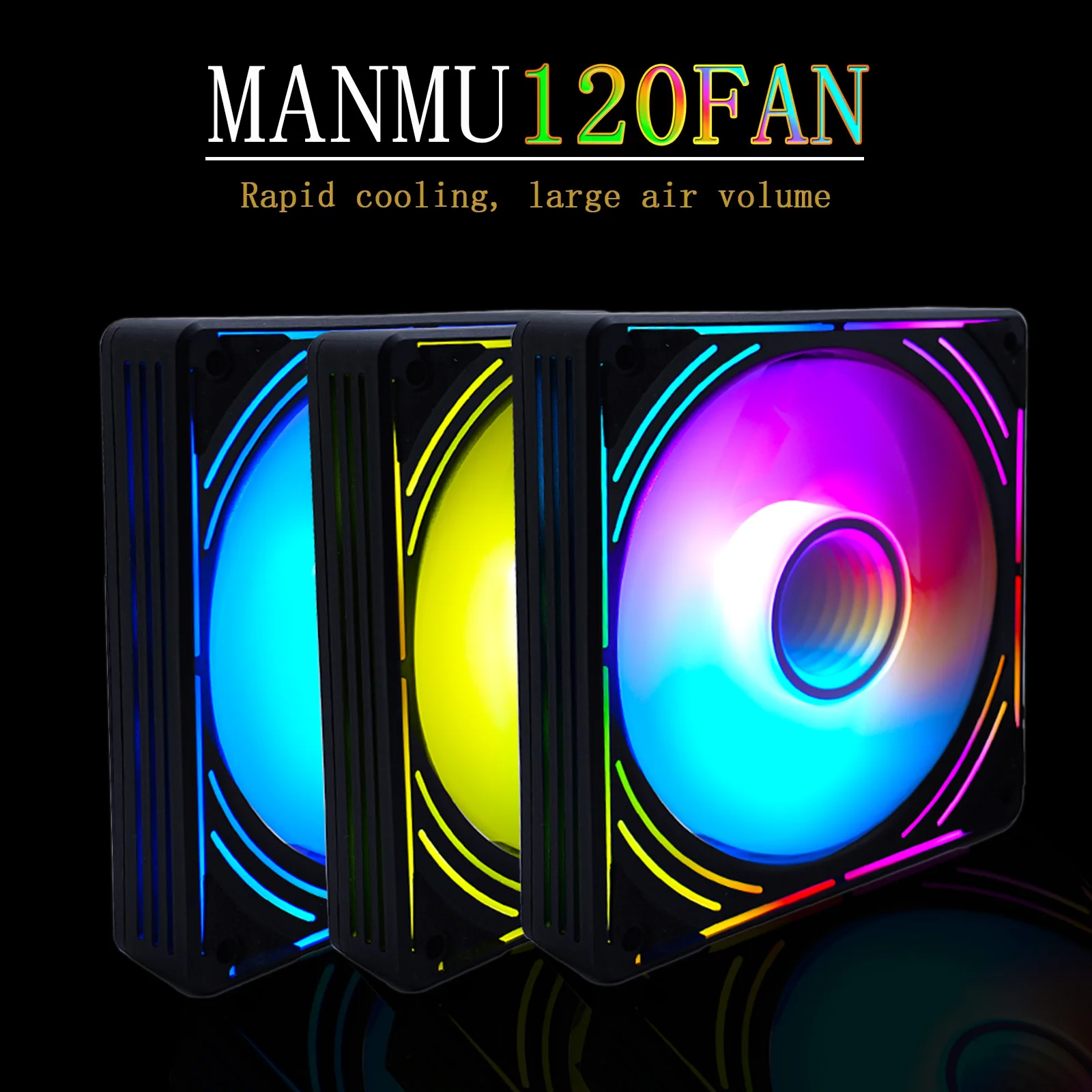 

MANMU 120mm Rgb Fan For pc Cooling pc Fan Computer Case Fan Aura High Speed Argb Fan Cooler pc