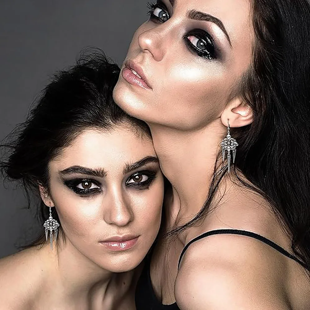 أقراط متدلية متدلية للنساء أقراط على شكل خطاف للنساء أقراط متدلية مضادة للحساسية ، مجوهرات على الطراز القوطي الشرير Y2k القوطي #6