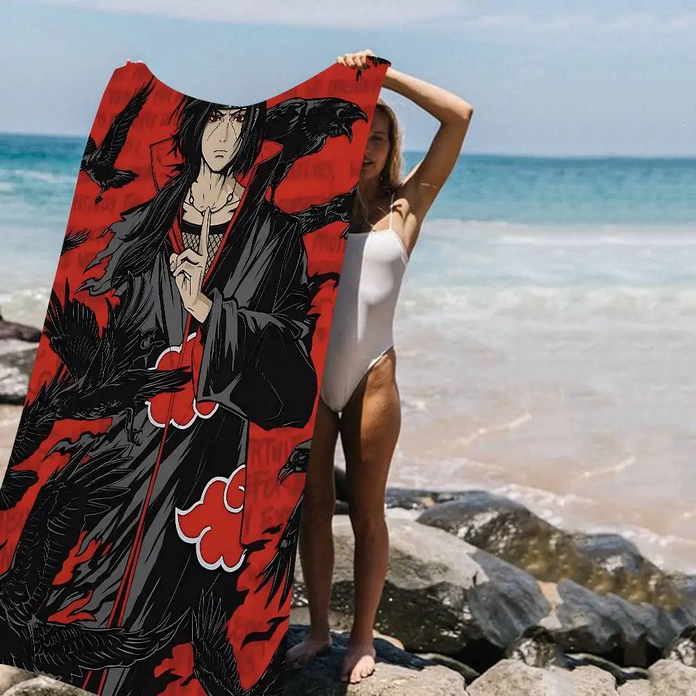 Cool w-uchiha Itachi-H serviette de plage pour enfants serviette de bain personnalisée serviette de piscine cadeau de vacances serviette de pique-nique cadeau de fête