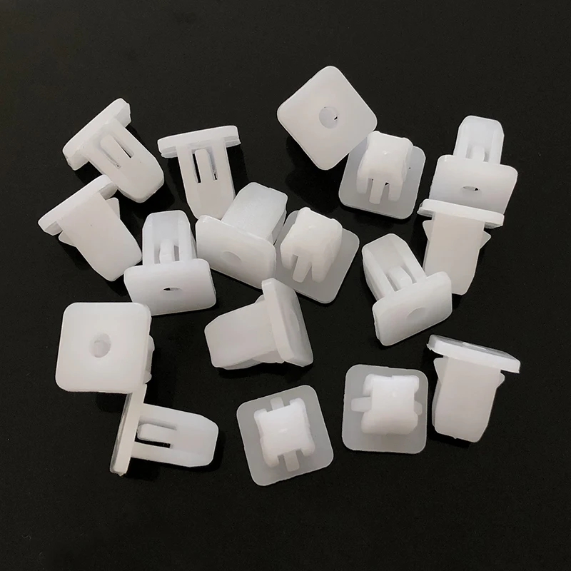 20Pcs White Square Auto Fasteners Auto Bumper Rivet Retainer Clips Push Engine Cover Fender Car Door Trim Panel Clip