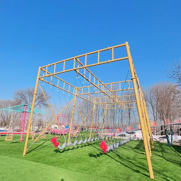 &Double Row Dragon Rope Swing Unpowered Outdoor Scenic Fitness Equipment for School Amusement Rides