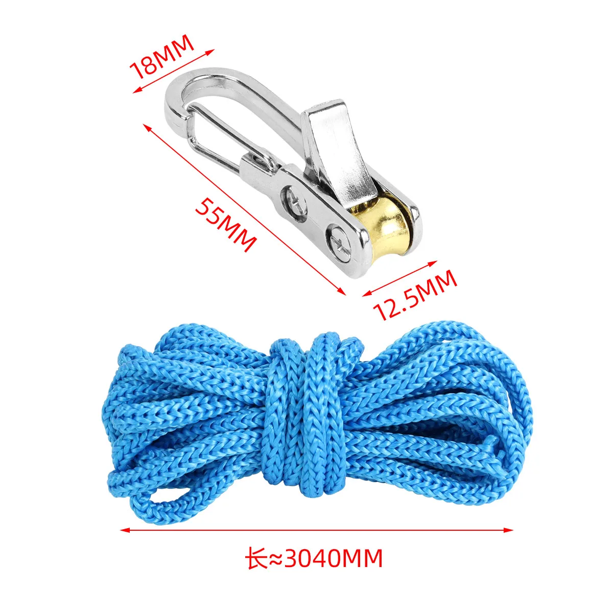 8-piece set of rope adjusters with roller tensioners, suitable for camping, asphalt, cable pulling, rowing