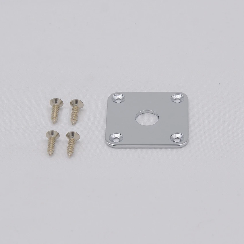 1 Piece Square Flat Metal Jack Plate for Les Paul Electric Guitar Bass with Screw Guitar Accessories