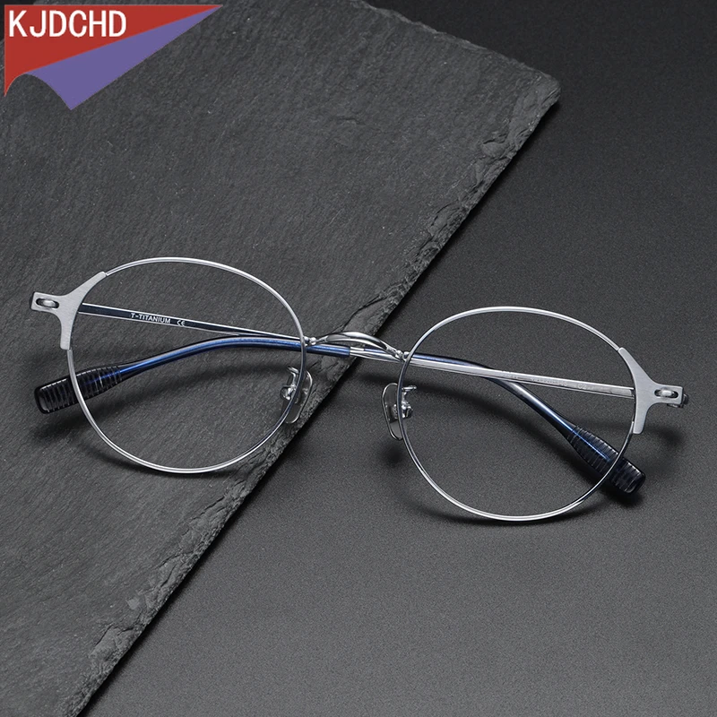 

2024 Pure Titanium Eye Glasses Frames Men Women Retro Round Optical Prescription Eyeglasses Frame Vintage Myopia Optical Eyewear