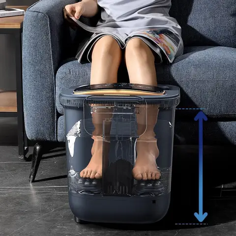 전기 발 목욕 버킷 진동 가열 발 스파 거품 서핑 마사지, 압력 완화, 집 마사지기, 220V