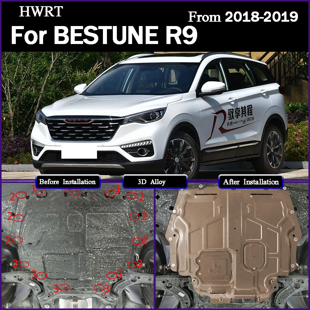 Car Engine Lower Guard Plate For BESTUNE R9 2018-2019 1.2T Aviation Aluminum Chassis Armor Guard Car Modification Accessories