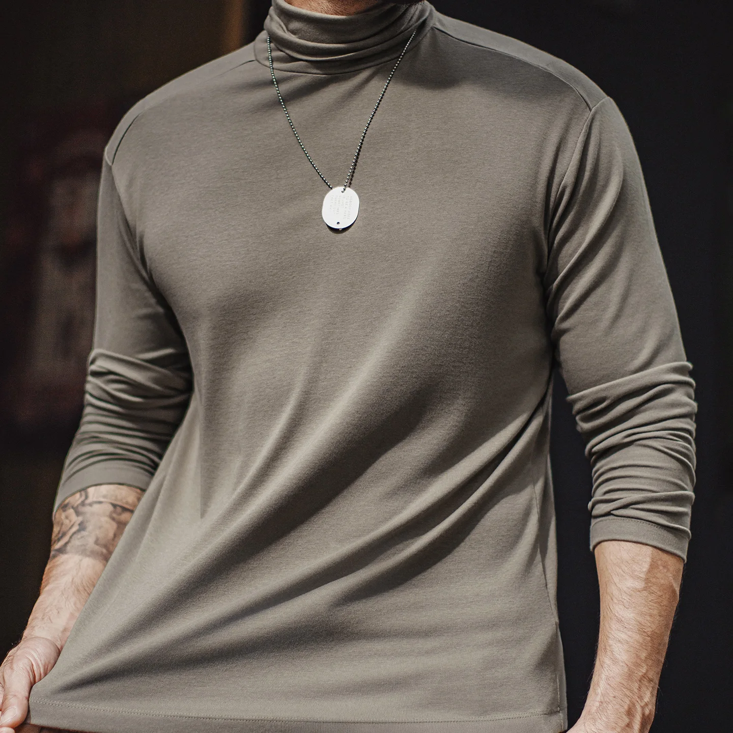 Maden Men's Half Mock Neck Long Sleeve T-shirt Slim Fit Black Thermal Base Layer Casual Warm Top for Autumn Winter