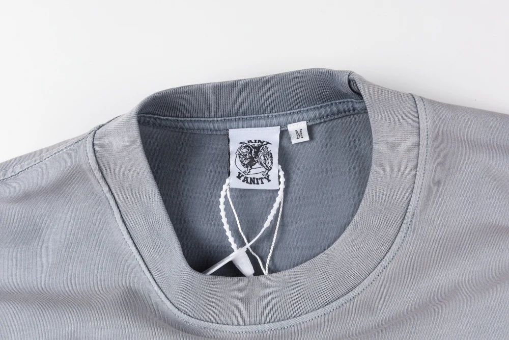 سانت فانيتي تي شيرت الرجال الصيف ملابس الشارع الماركات الرجعية تفعل القديمة عادية القطن إلكتروني الطباعة تنفس قصيرة الأكمام تي شيرت #5