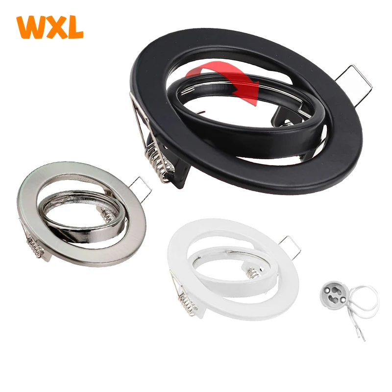White/Black LED Spotlights Frame Adjustable Downlight led HoldersCutout 70mm for MR16 GU10 Bulb Holder Recessed LED Spot light