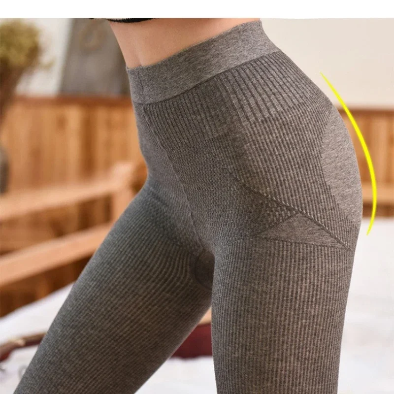 

Women's Thick Vertical Strips Thin Pantyhose Spring Autumn New Models High Waist Hip Lift Slimming Leggings Versatile Tights