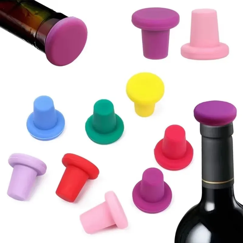 1/4pcs 6 Colors Bottle Stopper Bottle Caps Wine Stopper Family Bar Preservation Tools Silicone Creative Design Safe And Healthy