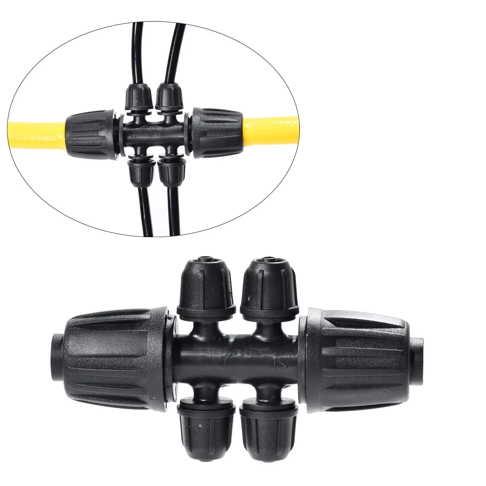 

5PCS 16mm To 4/7mm Reducer 6-Way Connector Garden Greenhouse Agricultural Irrigation Hose Fitting for Watering Systems