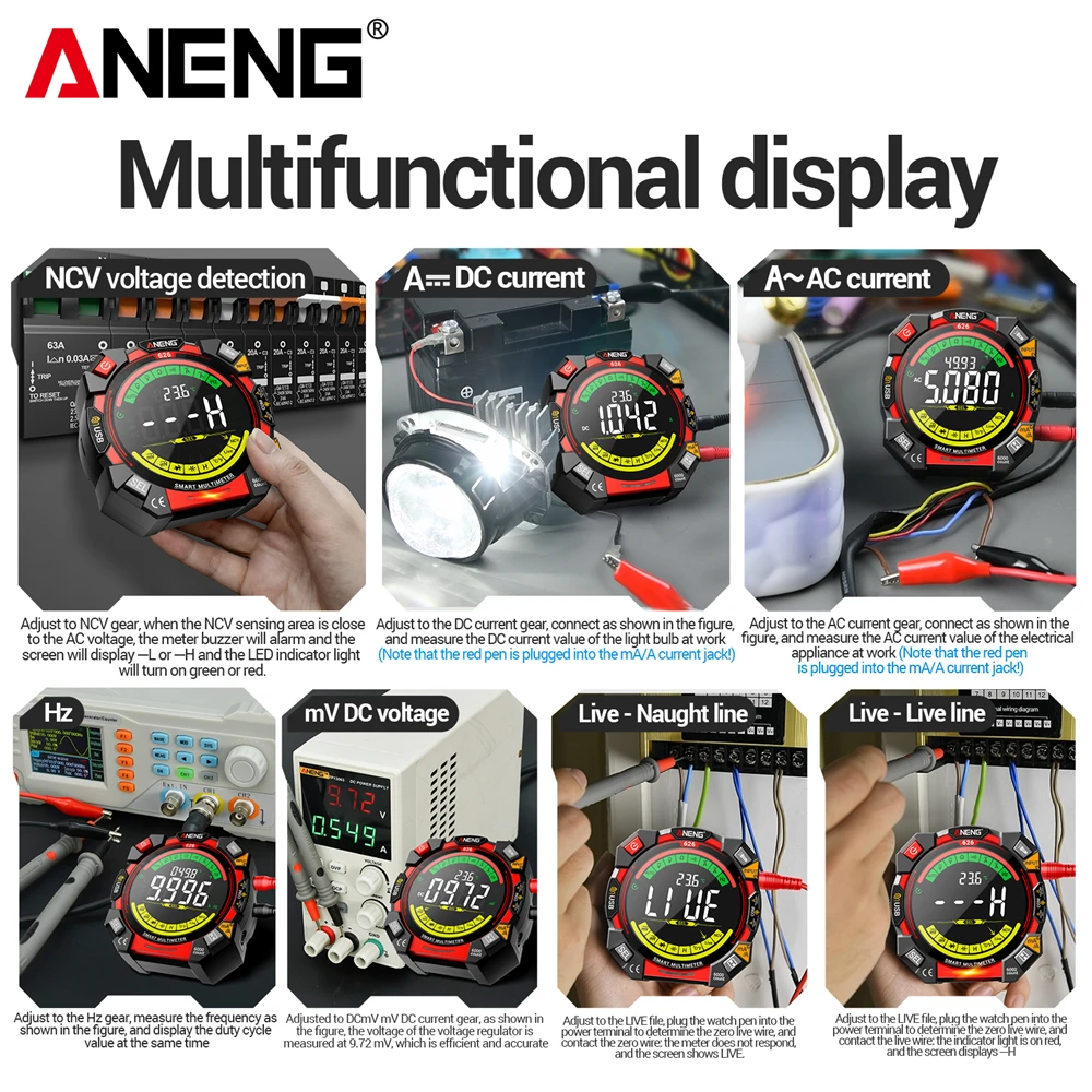 ANENG 626 Multimeter 6000 Counts Digital AC/DC Voltage Current Resistance Meter Lithium Battery Charging Multimetro Tester Tools