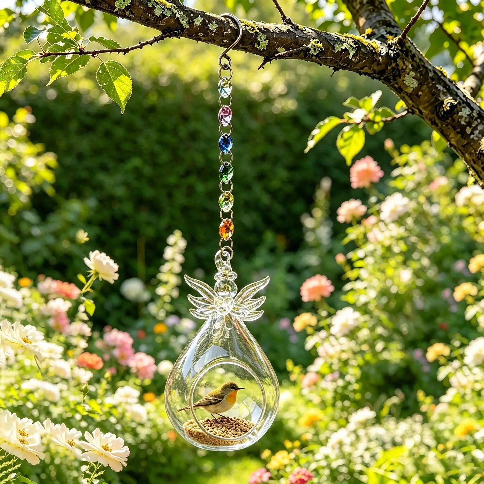 Humming Bird Feeders Wide Mouth Clear Mini Glass Feeding Tool Wild Bird Feeders For Outdoor Patio Hummingbird Feeding Watching