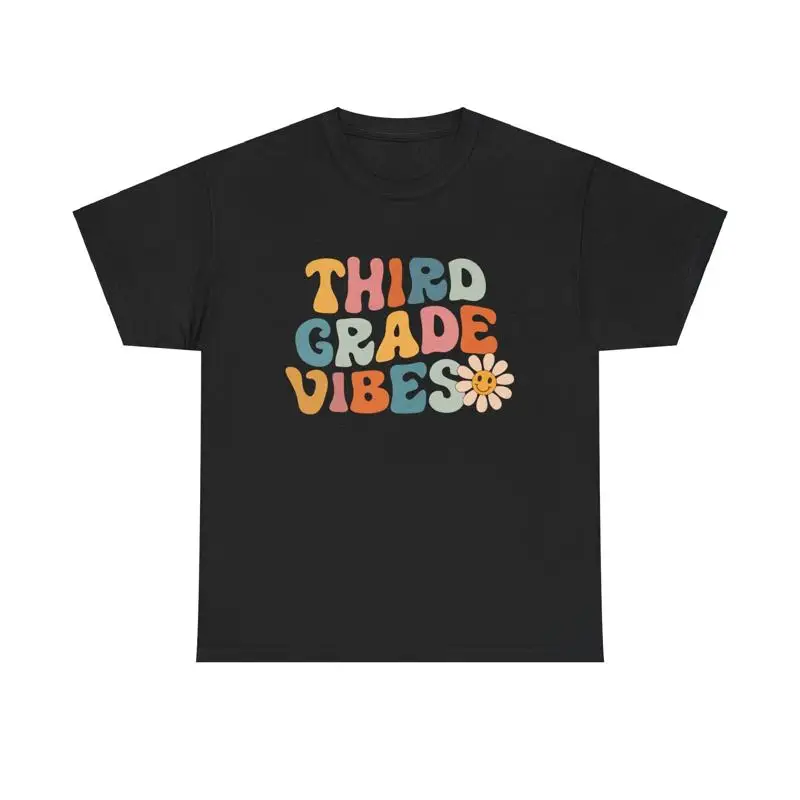 Third Grade Vibes T Shirt back to school groovy retro colorful cute vintage