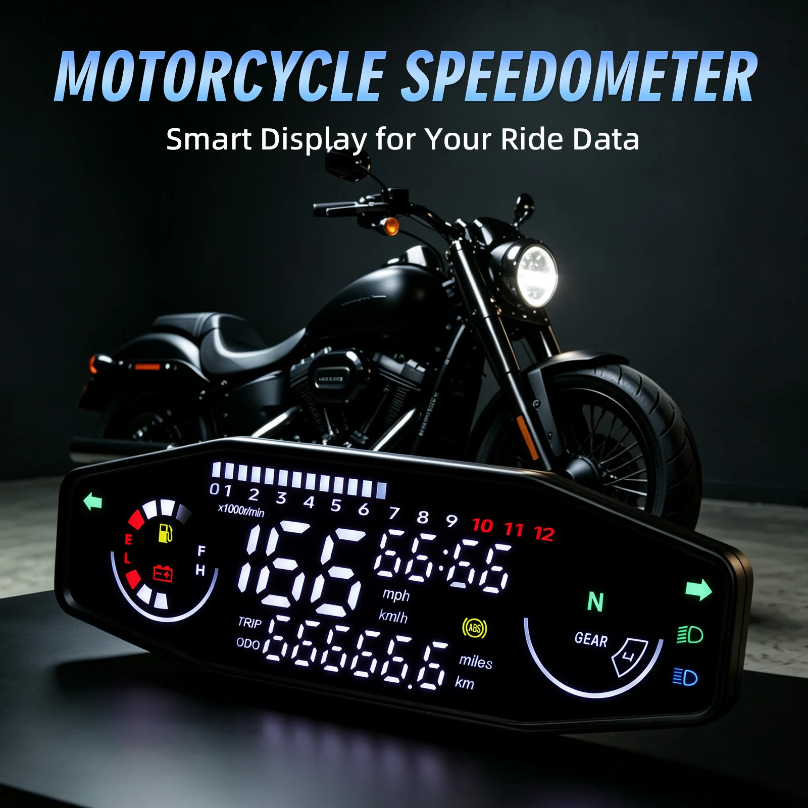 New Universal Motorcycle Speedometer Moto Dashboard Oil Gauge Digital Meters Sensor Set Tachometer Odometer For Russian KR200