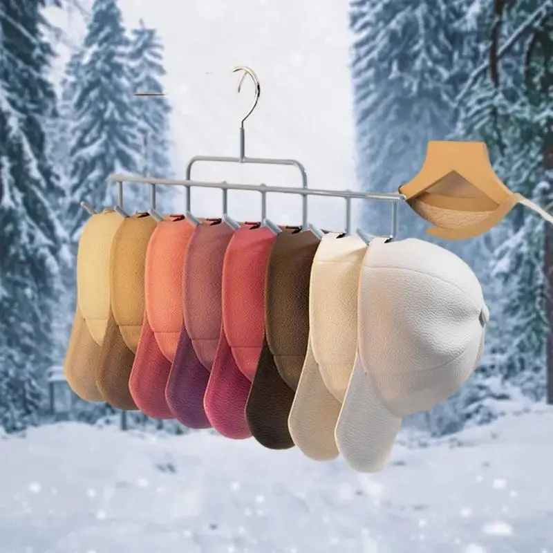 1pc New Hat Holder Instagram-Style Cap Hanger with Hooks, Accommodates 8 High Caps for Dorm Room Wall-Mounted Baseball