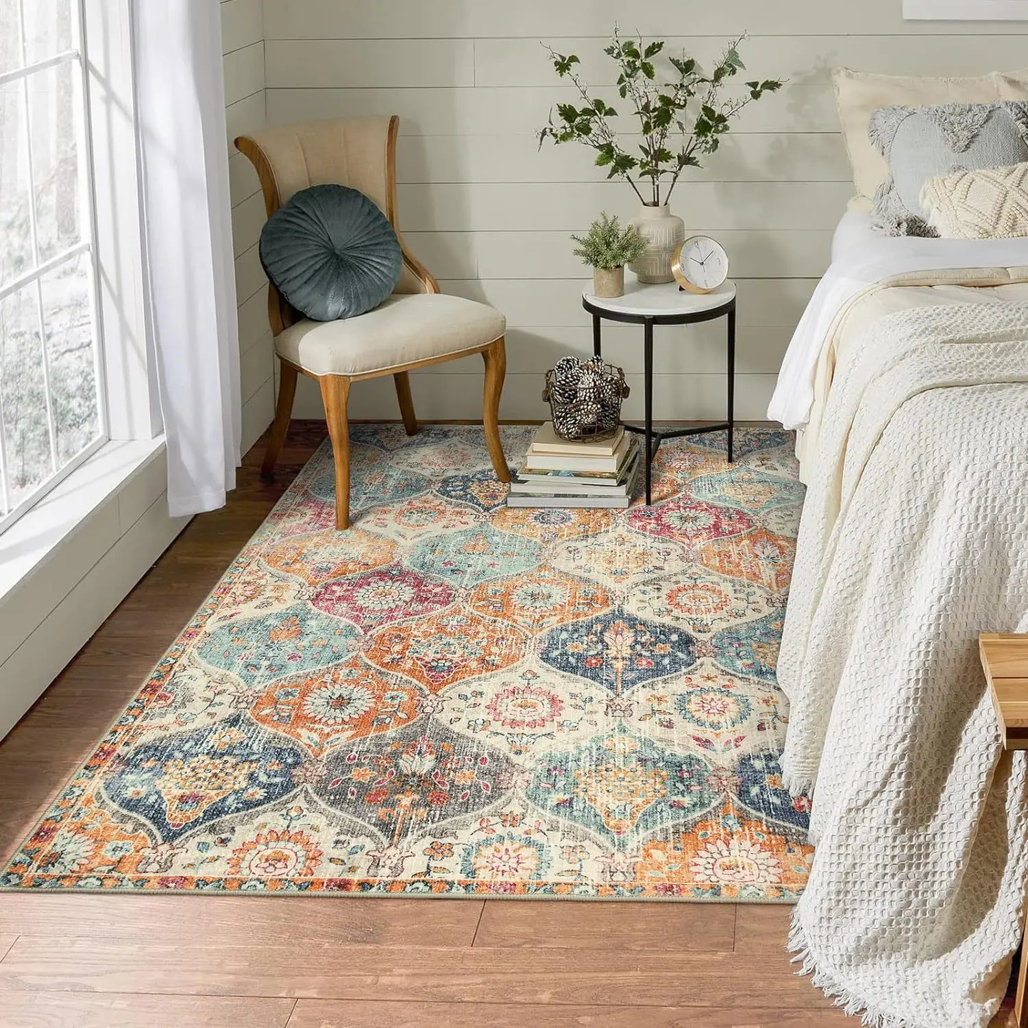 

VIKAMA ковер из искусственного кашемира, винтажный марокканский персидский диван, подушка для гостиной, коврик для спальни, прикроватный моющийся нескользящий домашний декор