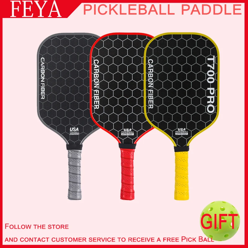 

FEYA T700 16 мм матовое углеродное волокно Pickleball Paddle Полимерный сотовый сердечник Индивидуальное профессиональное весло Pickleball