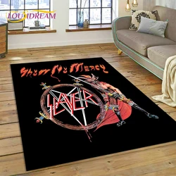 3D Rock Slayer Heavy Metal Band Rug Carpet for Living Room Bedroom Decor,Floor Mat Non-slip Decoration for Sofa Doormat Gifts