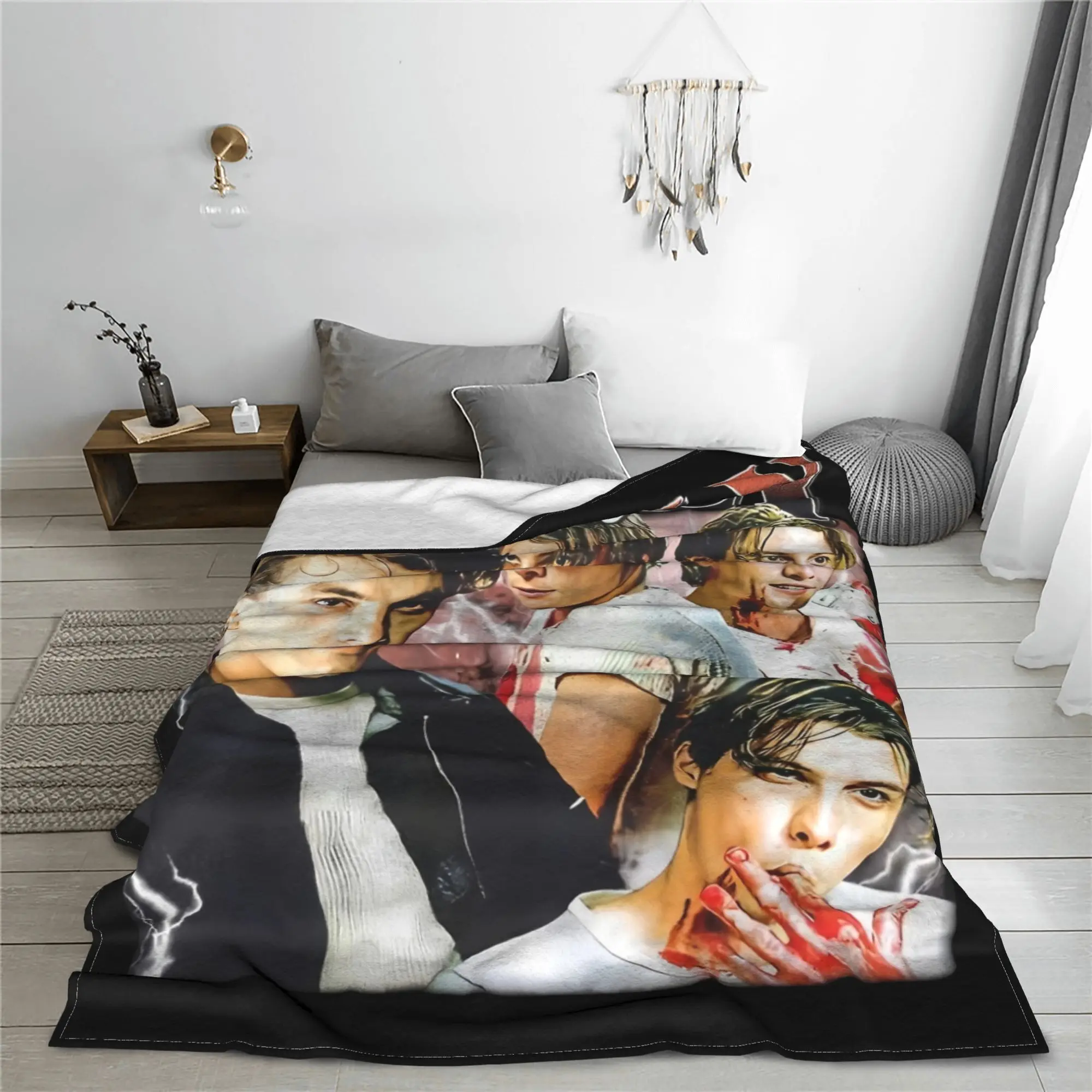 فيلم رعب الصراخ بيلي لوميس البطانيات الفانيلا كل موسم متعددة الوظائف لينة رمي بطانية للمنزل فراش خارجي يلقي #6