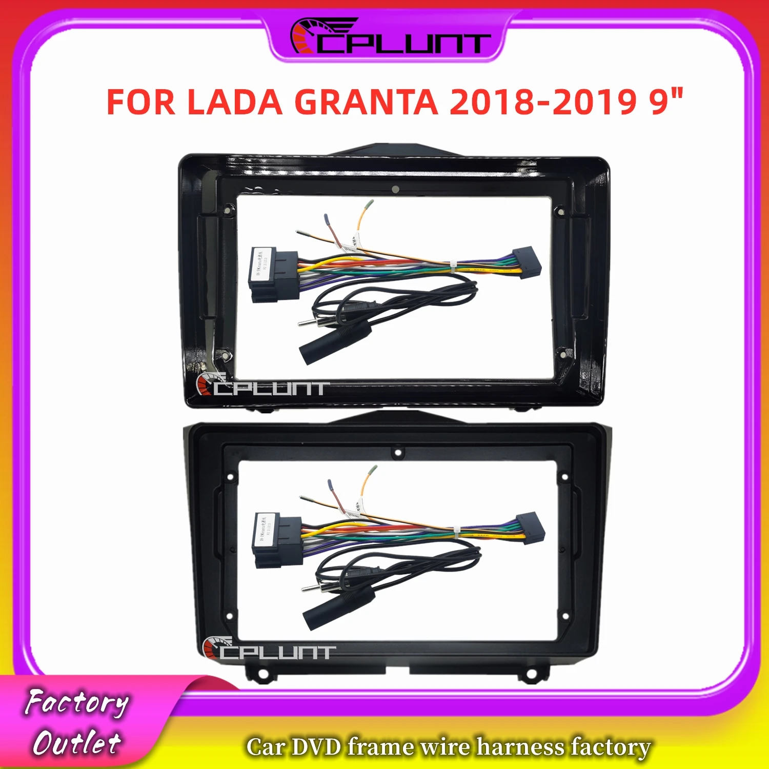 Car DVD Radio Frame Audio Dash Trim Kits Android Player Screen Frame For LADA GRANTA 2018-2019 9 inch