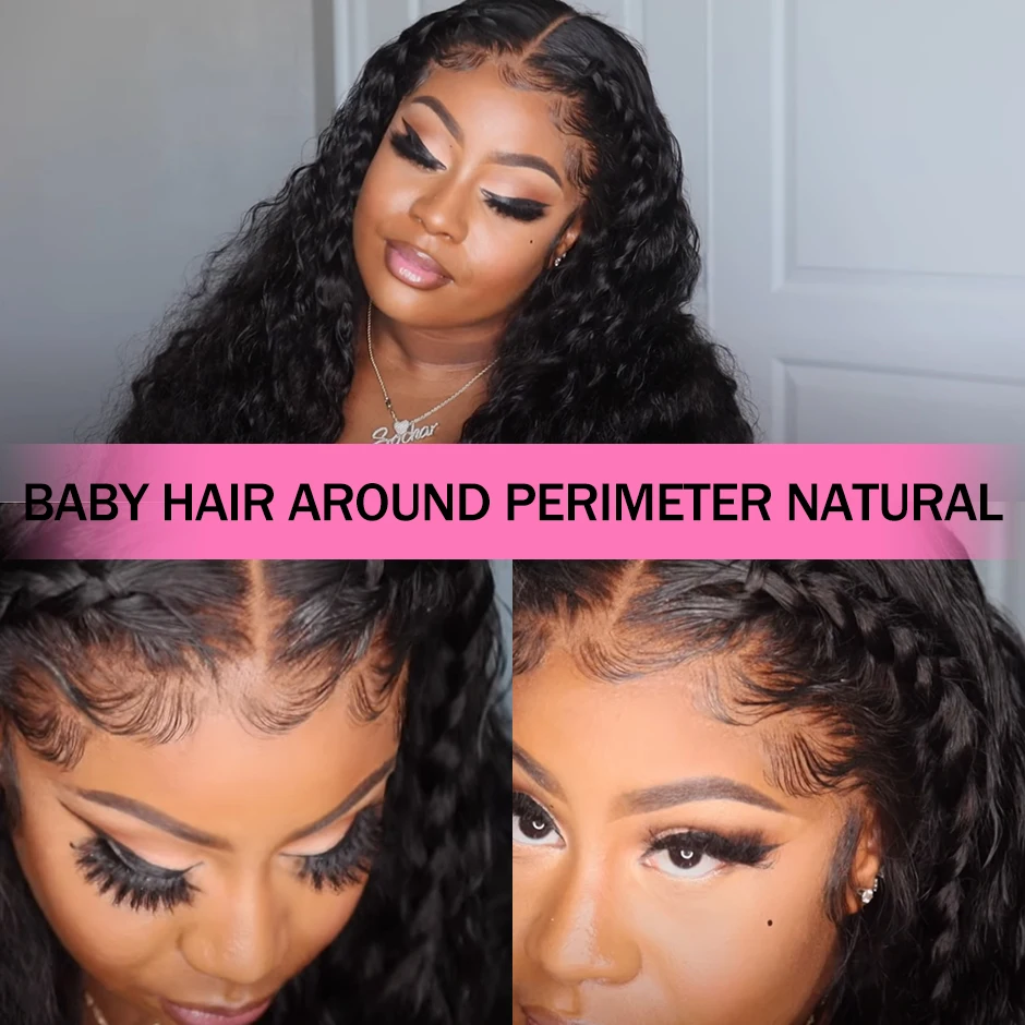 ISEE HAIR Wig 32 Inch Mongolian Water Wave 4X4 Lace Closure Wig Human Hair Wigs For Women 220% 13X4 Lace Front Wigs Clearance