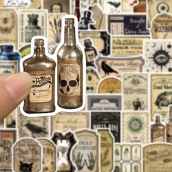 10/50pcs Vintage Magic Potion Bottle Label Stickers Horror Halloween Sticker Decorative Window Notebook Luggage Car Decals Toys