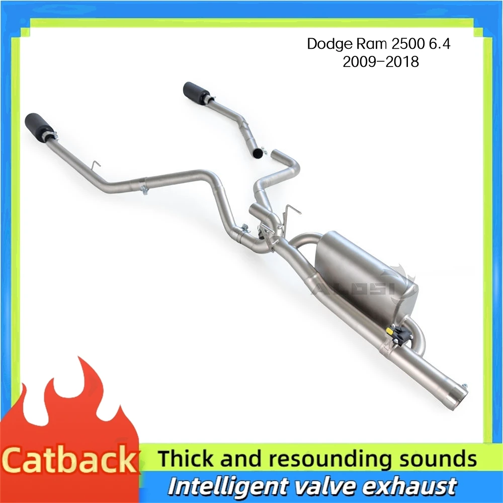 

Глушитель выхлопной системы Catback для Dodge Ram 2500 6,4, выхлопная труба 2009-2018 с клапаном, управляемая выхлопная труба, черные наконечники