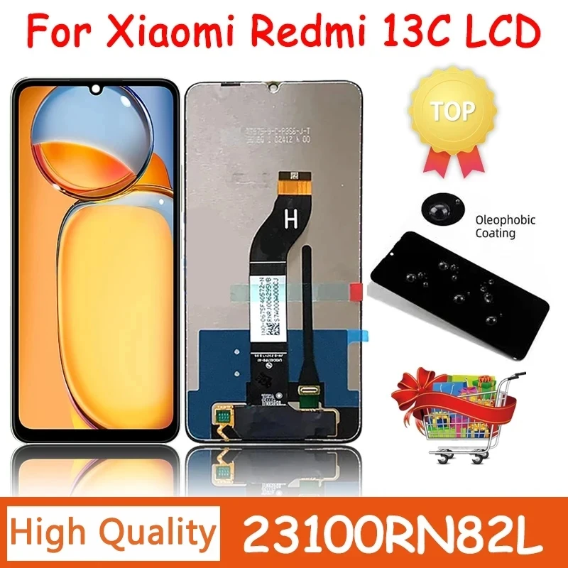 LCD For Xiaomi Redmi 13C Display 23100RN82L 23106RN0DA 23108RN04Y 2311DRN14I LCD Touch Screen Digitizer Assembly Replacement