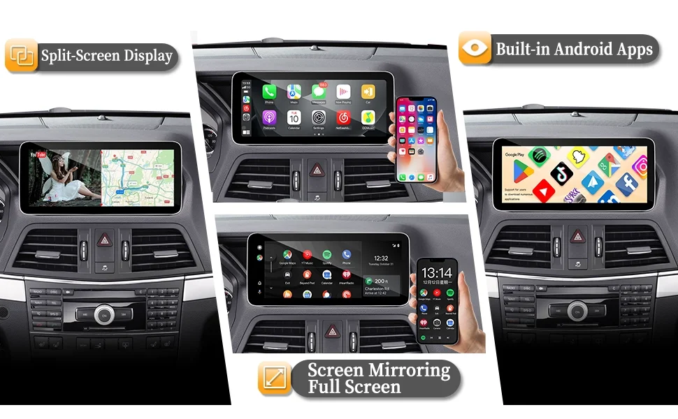 Für Mercedes E-Klasse C207 A207 W207 Radio-Upgrade 12,3' Android-Bildschirm Kabelloses Android Auto Apple CarPlay 4G Wi-Fi Navigation – Detail 3