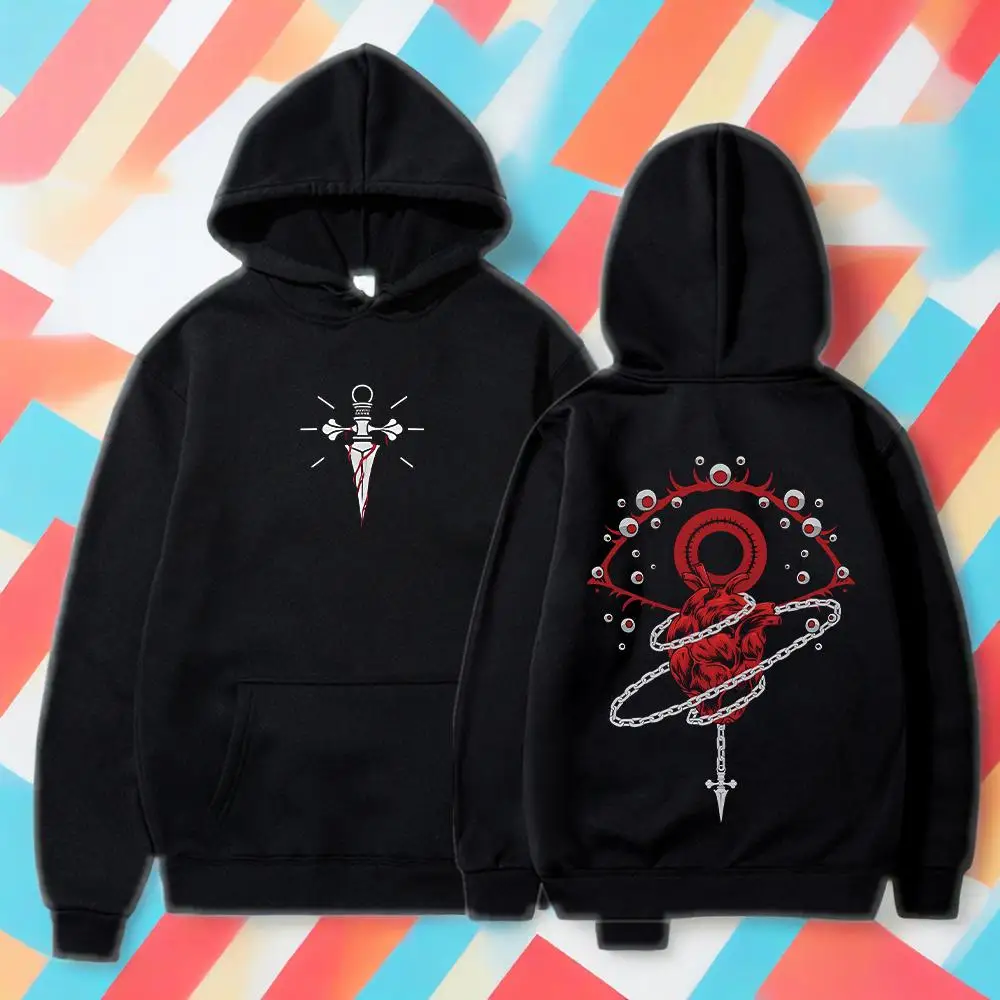 

Literary Gothic style no drawstring hoodie,mysterious design sweatshirt,autumn winter daily wear,couples outfit,fast delivery
