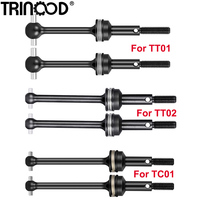 TRINOOD 2PCS Steel CVD Drive Shaft Front Rear Universal for Tamiya TT01 TT02 TC01 1/10 RC Model Drift Car Upgrade Parts