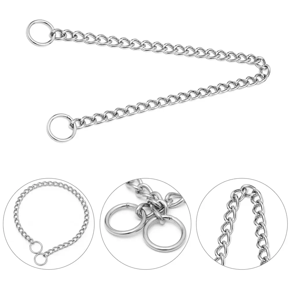 Pet Dog Chain Training Collar Adjustable Stainless Steel Choke Collar Pet Accessories 21.6in Dog Supplies